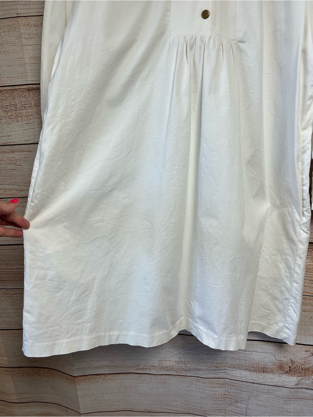 Tuckernuck Pomander Place Claiborne Cotton A-Line Mini Dress Sz L Pockets White - Picture 4 of 11